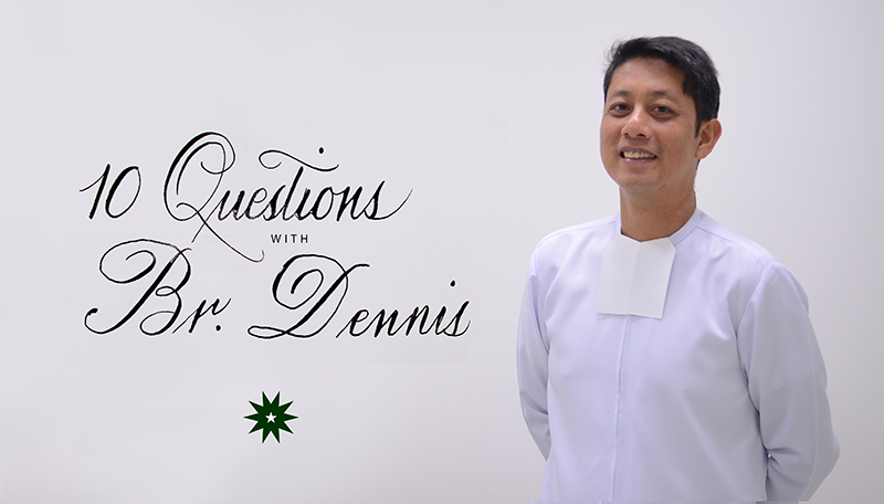 Brother Dennis - Photo by Alecs Ongcal. Calligraphy by Giselle Que