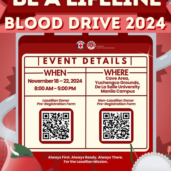 Press Release: DLSU RCYC—Be a Lifeline: Blood Drive 2024